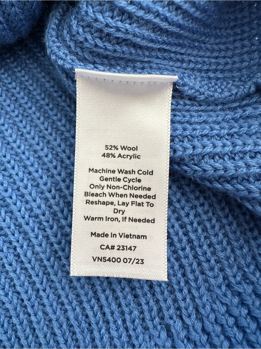 NEW! TALBOTS V-Neck Knit Sweater Vest Bright Cornflower Blue Size XL Petite - Picture 7 of 7